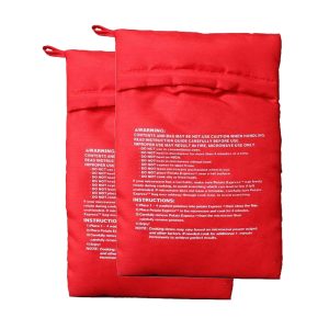 4-Minute Microwave Potato Cooker Bag, Reusable Red Pouch for Baking Perfect Potatoes Quickly, Express Kitchen Helper