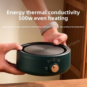 500W Electric Heater Coffee Stove, Electric Cookware Heating Base, Manual Adjustable Temperature Cooking Heater for Home