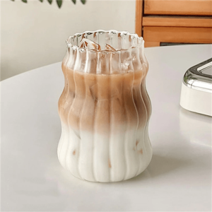 530ml Heat-Resistant Glass Tumbler with Stripe Design