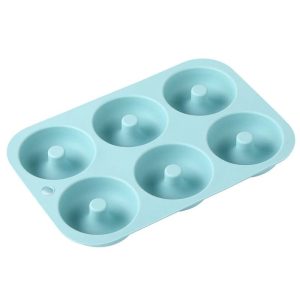 6 Hole Silicone Donut Baking Mold Non Stick Oven Safe Bakeware