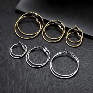 6-Pair Smooth Open Hoop Earring Set