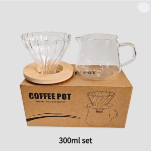 600ml Pour Over Coffee Maker Set - Glass Carafe and Reusable Filter for Home and Office Brewing