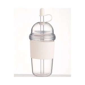 630ml Straw Water Bottle with Lid Reusable Drink Cup