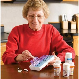 7 Day AMPM Organizer Case, Weekly Pill Box Organizer for Medicine Storage