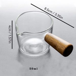75ml Glass Espresso Measuring Cup with Double Spout and Scale