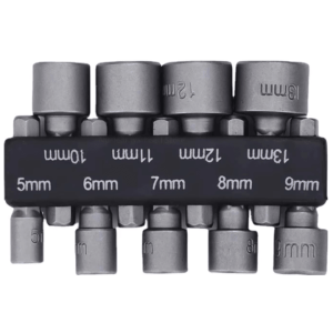 9-Piece Hex Socket & Nut Driver Set - Multi-Size Screwdriver Bit & Socket Wrench Tool Kit (5mm-13mm)