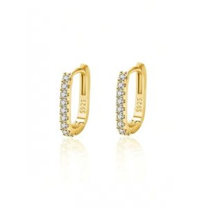 925 Sterling Silver Crystal Circle Hoop Earrings