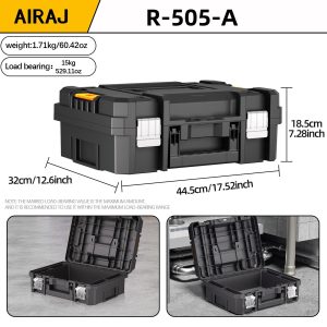 AIRAJ Stackable Modular Toolbox Set with Wheels Portable Combo Tool Storage System