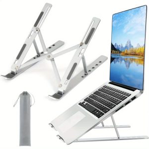 Adjustable Aluminum Laptop Stand Portable Foldable Desk Riser for 8 to 16 Inch Laptops
