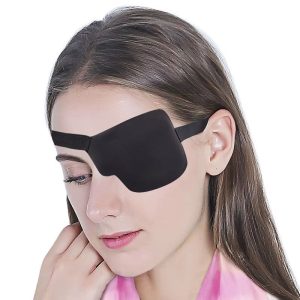Adjustable Black Single Eyepatch for Adults and Kids Amblyopia Protector Sleeping Eyeshade Pirate Prop