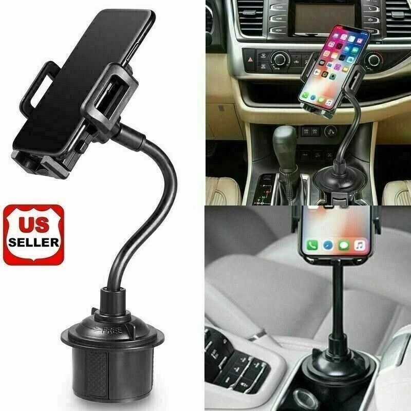 Adjustable Gooseneck Cup Car Phone Holder for Car - Quick Swivel & Stable Cradle Mount