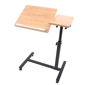Adjustable Laptop Desk, Mobile Stand, Home Office Tray, Rolling Study Table, Computer Workstation