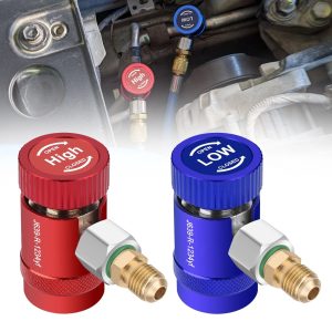Adjustable Quick Coupler Adapter, Fitting with Male Flare, HP & LP Connection for Car AC Systems