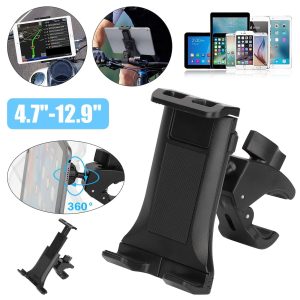 Adjustable Tablet Phone Holder, Bike Treadmill Stand, Universal Mount for Mic Stands, iPad, iPhone, Motorcycle