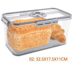 Airtight Bread Box with Time Recording Clear Bread Storage Container