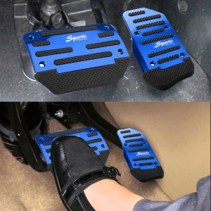 Aluminum Alloy Automatic Blue Gas Brake Pedal Pad Cover Set