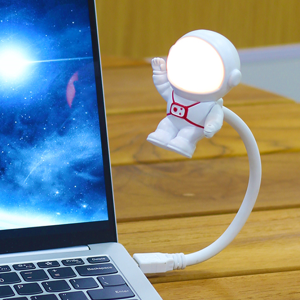 Astronaut USB Night Light, Voice Control LED Lamp, Mini LED USB Plug, Eyes Protection, Sound Sensor, Bedroom Reading