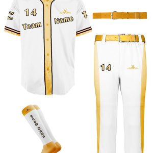 AthleisureX Full Custom Baseball Uniform - Baseball Set - Jersey + Pant + Socks + Belt - XL