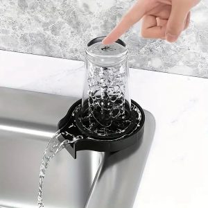 Automatic High-Pressure Cup Washer - Quick-Clean Glass Rinser for Kitchen Sinks