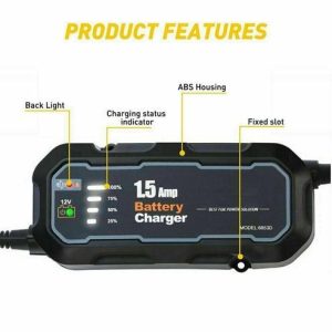 Automatic Smart Battery Charger, Car Auto Trickle Maintainer, Multi-Protection Features