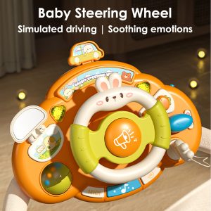 Baby Steering Wheel Toy, Simulated Educational Driving Toy with Lighting and Sounding Features for Early Learning