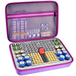 Battery Organizer Storage Case with Built-In Tester