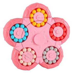 Bean Magic Cube Mind Brain Teaser, Fidget Toy for Decompression, Eight-sided Rotation