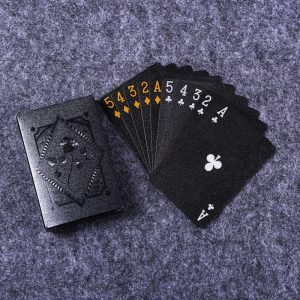 Black Gold Waterproof Playing Cards Luxury Poker Deck Gift Set