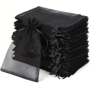 Black Organza Drawstring Gift Bags