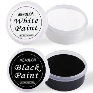 Black White Oil Paint Face Body Painting Kit, Large Capacity Makeup for Halloween, Theater, Role Play, SFX, Adult Artist