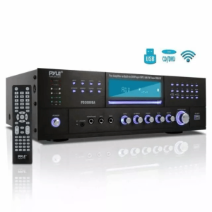 Bluetooth Channel Stereo Receiver Amplifier with CD DVD Player, USB/SD, AM/FM, Subwoofer Out - Home Theater Audio System