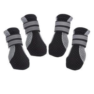 Breathable Waterproof Pet Dog Shoes for Safe Night Walks - Reflective Boots for Small/Medium Dogs