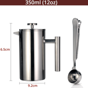BrewMaster Double Wall Stainless Steel French Press Coffee Maker