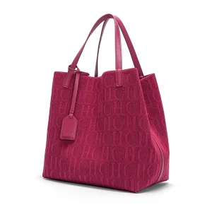 CH Ladies Shoulder Bag Classic Pure Color Handbag with Outer Pocket Large Capacity High Quality Craft