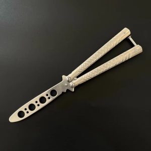 CSGO-Style Butterfly Comb - Foldable Stainless Steel Practice Toy (Beginner Balisong Trainer)