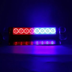 Car Emergency Strobe Light 8 LED Red Blue Warning Beacon