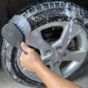 Car Wheel Cleaning Brush, Short Handle Tire Rim Washing Detail Brush, Auto Vehicles Cleaning Accessories