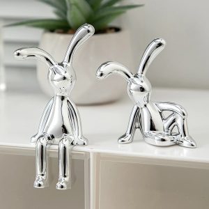 Cartoon Rabbit Ornaments, Long-Eared Sticky Statue, Living Room Bedroom Car Desktop Decoration