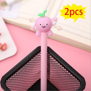 Cartoon Shape Gel Pens for Kids, Fruit Face Writing Tools with Comfortable Grip, School Office Supplies