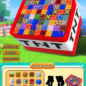 Children DIY Magnetic Building Blocks Set with Play Storage Box