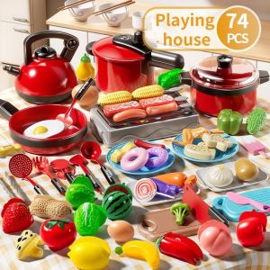Childrens Kitchen Toys Set for Girls Educational Cooking Simulation Play