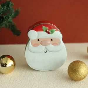 Christmas Decoration Storage Box, Holiday Home Decoration Gift Box, Ginger Bread Man Candy Box, Iron New Year Gift Box
