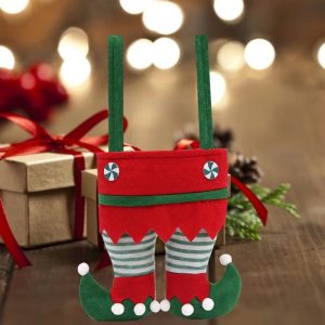 Christmas Elf Gift Bag - Festive Non-Woven Santa Candy & Storage Bag