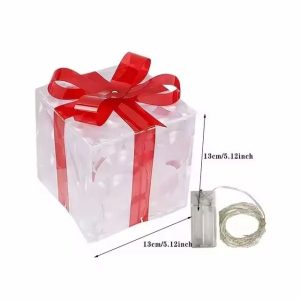 Christmas Glowing Gift Box Decoration Box with Bow Lighting