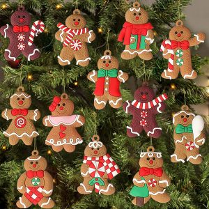 Christmas Tree Hanging Decorations, Gingerbread Man Ornaments, Assorted Plastic for Tree