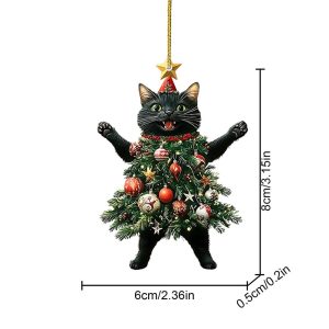 Christmas Tree Pendants, Cute Cat Ornament, Hanging Ornaments for Party Supplies, New Year Gifts