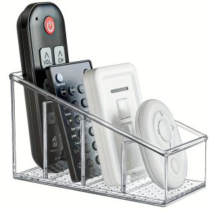 ClearView Remote Control Holder 4 Compartment Desk Organizer