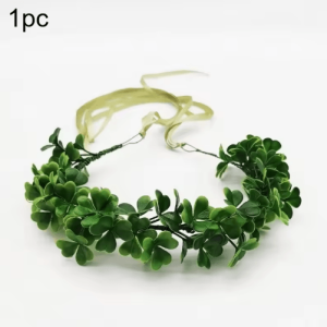 Clover Wreath Headwear - St. Patricks Day Lucky Grass Hair Accessory for Photography & Festive Decor