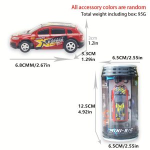 Coke Can Speed Mini Electric RC Car, Micro Racing Car with LED Lights, Remote Control Car Toys for Boys and Girls