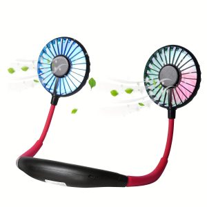 Color Changing LED Portable Neck Fan with Aromatherapy & Free Rotation for Home, Sports, Travel, and Office